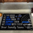  Custom name In This House - Police Personalized Door Mat