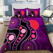  Aboriginal Art Flag Circle Dot Purple print Bedding set