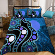  Aboriginal Art Flag Circle Dot Blue print Bedding set