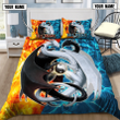  Customize Name Couple Ice And Fire Dragon Bedding Set