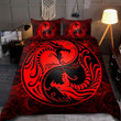  Dragon Couple Art Red And Black Bedding Set DQB-TQH