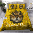  Customized Cat Picture With Flower Pattern Bedding Set, Gift For Cat Lover No
