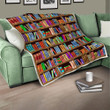  Book Lovers Library Quilt Blanket