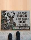  Personalized Deer Camo Old Buck Sweet Doe Doormat .CXT