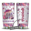  Trucker Wife Pink Metal Style Personalized Stainless Steel Tumbler