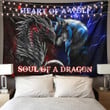  Dragon heart of a wolf, soul of a dragon d print wall tapestry