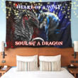  Dragon heart of a wolf, soul of a dragon d print wall tapestry