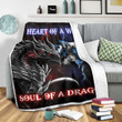  Dragon heart of a wolf, soul of a dragon fleece blanket