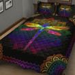  Dragonfly Colorful Mandala Quilt Bedding Set MP