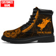 Personalized Name D Orange Bull Riding Boots