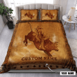  Personalized Name Bull Riding Carving Pattern Bedding Set
