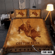  Personalized Name Bull Riding Carving Pattern Bedding Set