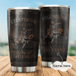  Personalized Name Bull Riding Stainless Steel Tumbler Wood Texture Ver