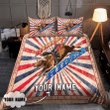  Personalized Name Bull Riding Bedding Team Roping Retro