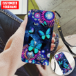  Personalized Name Butterfly With Flower All Over Printed Leather Wallet