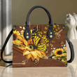  Sunflower Butterfly D Printed Leather Handbag DA