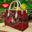  Customized Name Cardinals Couple All Over Printed Leather Handbag