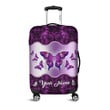  Customized Name Purple Butterfly Luggage Cover