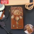 Customized Name Teddy Bear Printed Leather Wallet