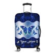 Customized Name Blue Butterfly Luggage Cover