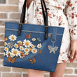  Butterfly D Printed Leather Handbag