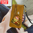  Customized Name Yellow Butterfly Printed Leather Wallet