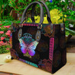  Butterfly Printed Leather Bag