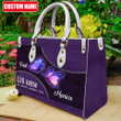 Personalized Name Butterfly Printed Leather Tote Bag VP