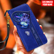  Customized Name Blue Butterfly Printed Leather Wallet