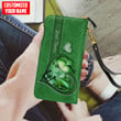  Customized Name Green Butterfly Printed Leather Wallet