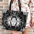 Witch Printed Leather Tote Bag