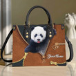  Custom Name Panda All Over Printed Leather Handbag SN