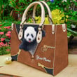  Custom Name Panda All Over Printed Leather Handbag SN