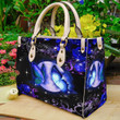  Blue Butterfly Printed Leather Bag