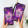  Butterfly Printed Leather Wallet