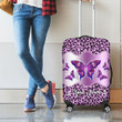  Customized Name Striped Pink Butterfly Luggage Cover