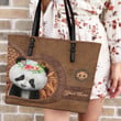  Custom Name Panda All Over Printed Leather Handbag PH
