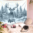  White Deer Hunting Wall Tapestry