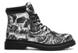  D Skull Boots Grey Scary Skull