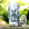  Personalized Name White Deer Hunting Stainless Steel Tumbler