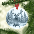  White Deer Hunting Christmas Ornament