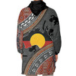 Custom name Aboriginal dots Zip pattern Unisex oversized wearable blanket BeeBuble