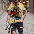 Beebuble Lion And Skull Flower 3D All Over Printed Combo T-shirt + Board Shorts NTN07092201