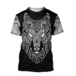 Beebuble Wolf Viking Black White Combo T-shirt + BoardShorts KL06092202