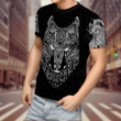 Beebuble Wolf Viking Black White Combo T-shirt + BoardShorts KL06092202