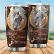 Beebuble This Girl Run On Jesus And Horses All Over Printed Steel Stainless Tumbler