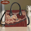 Beebuble Customized Name Horse Printed Leather Handbag PD
