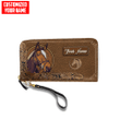 Beebuble Customized Name Horse Printed Leather Wallet HN