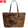 Beebuble Customized Name Horse Printed Leather Handbag