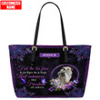 Beebuble Customized Name Horse Mandala Purple Printed Leather Handbag NA